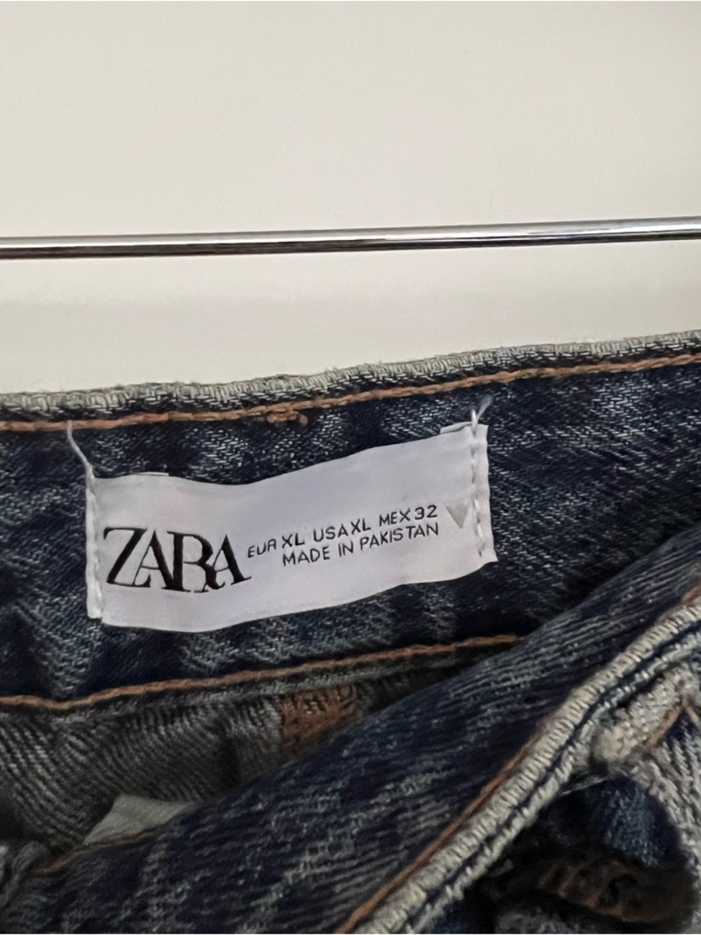 Zara Denim Midi Skirt Dark Wash High Waisted XL - Picture 2 of 4